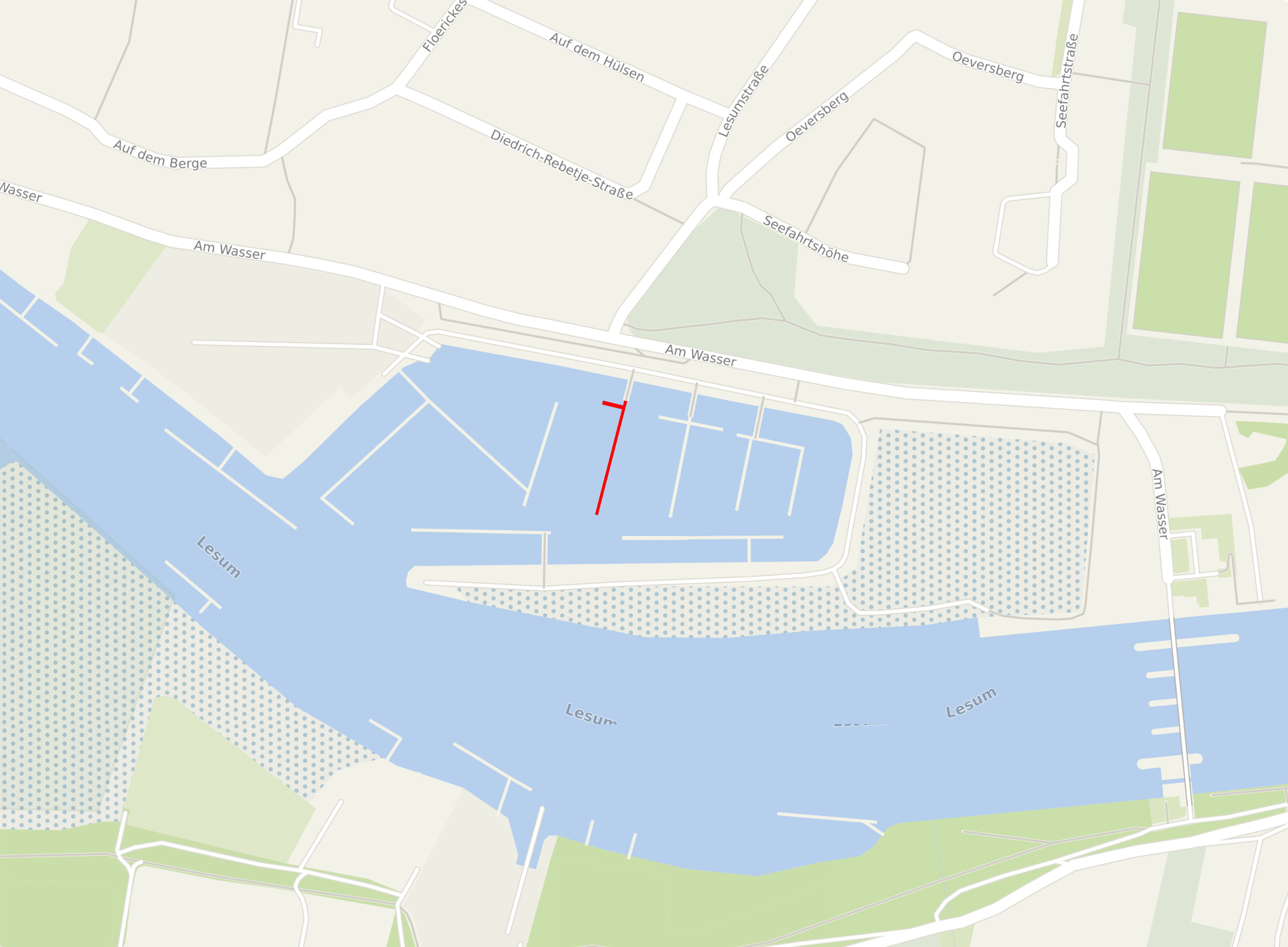 Lageplan der Steganlage des Wassersportverein Farge